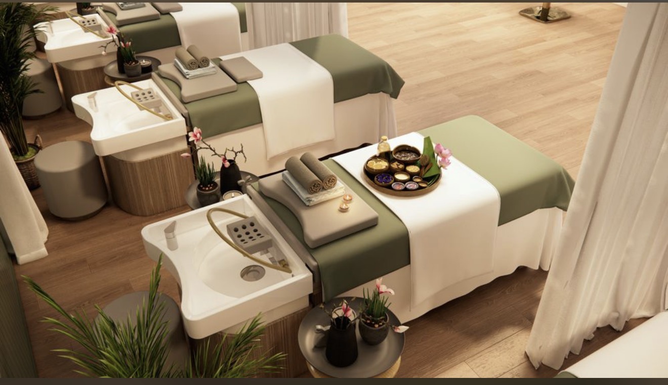 Haven Wells head-spa suites with treatment beds and integrated wash basins